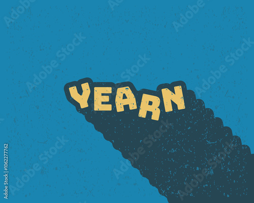 Long shadow text effect yearn typography design for in blue color retro style. Lettering vector illustration. Suitable for wall art decoration