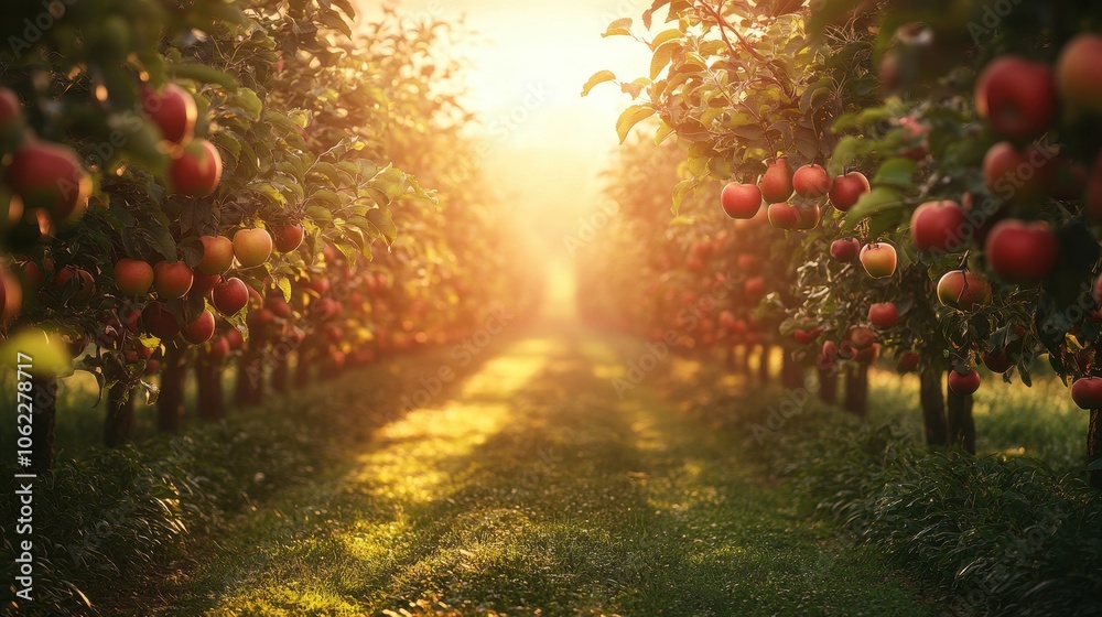 Fototapeta premium sunset in the tomato garden
