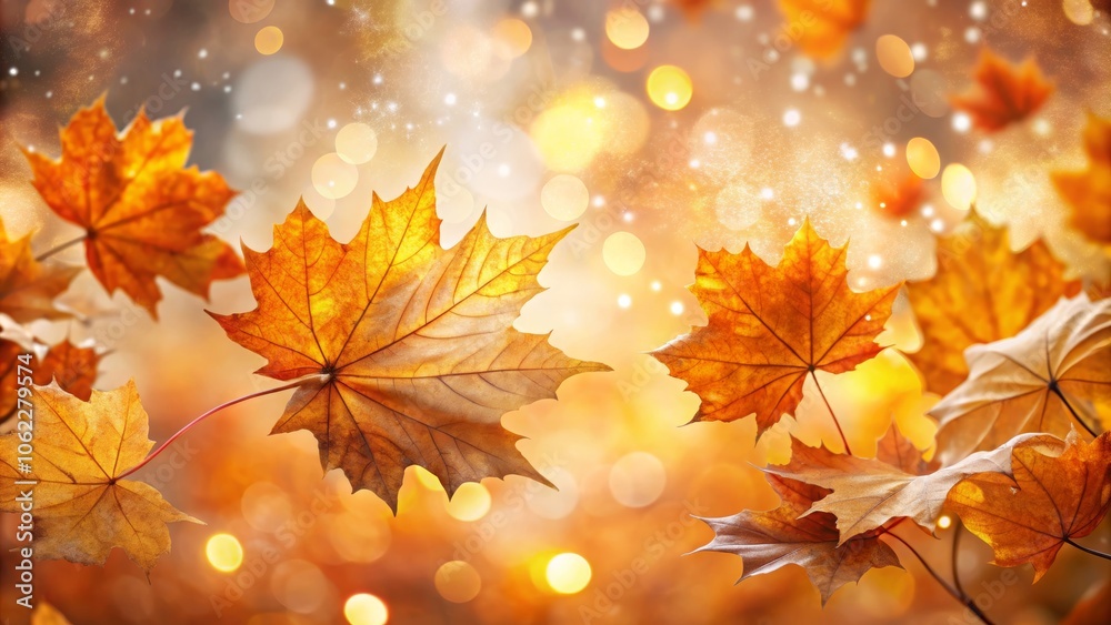 Autumn Leaves with Bokeh Effect in Soft Light