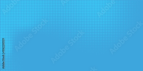 Abstract dot halftone blue color pattern gradient texture background. Used for graphics pop art comics style.