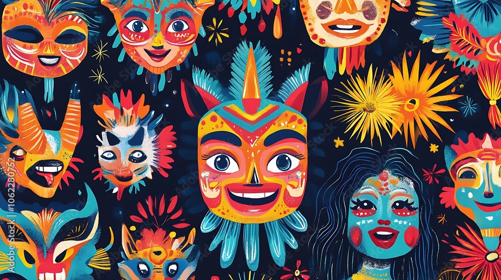 New Year patterns featuring global traditions and celebrations