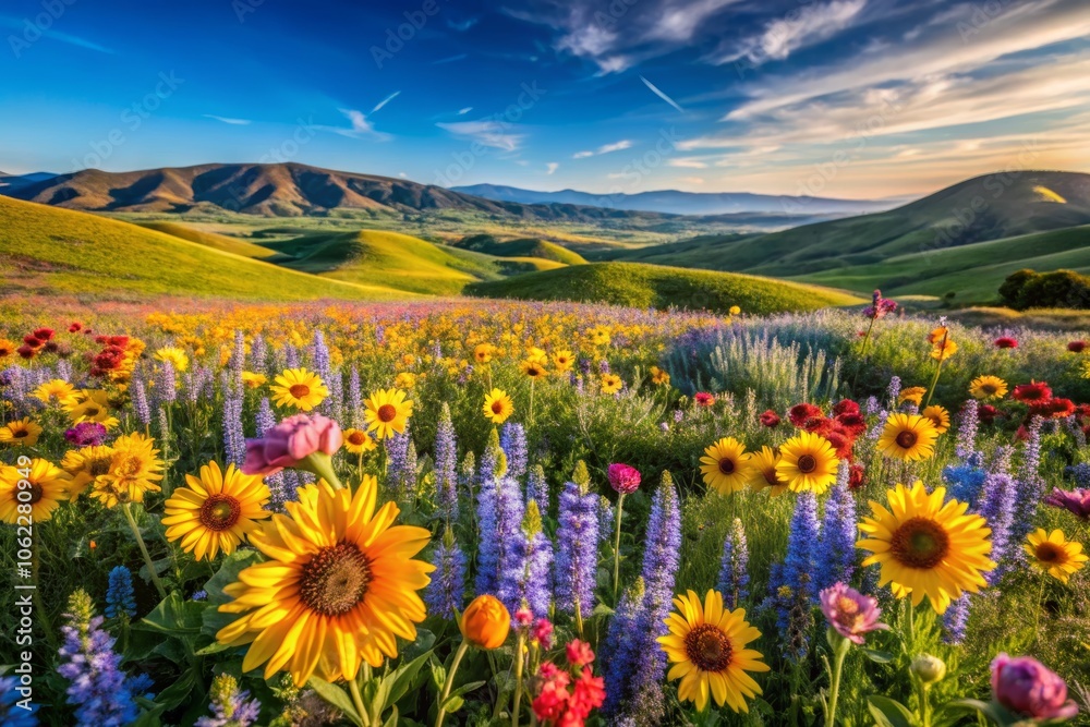 Obraz premium Vibrant Floral Landscape with Natural Beauty