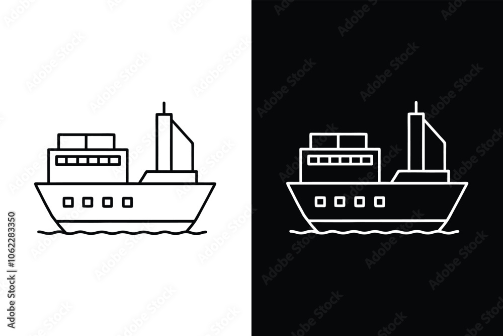 Obraz premium Ferry icon vector from public transport collection. Ferry icon with white background vector stock illustration. 