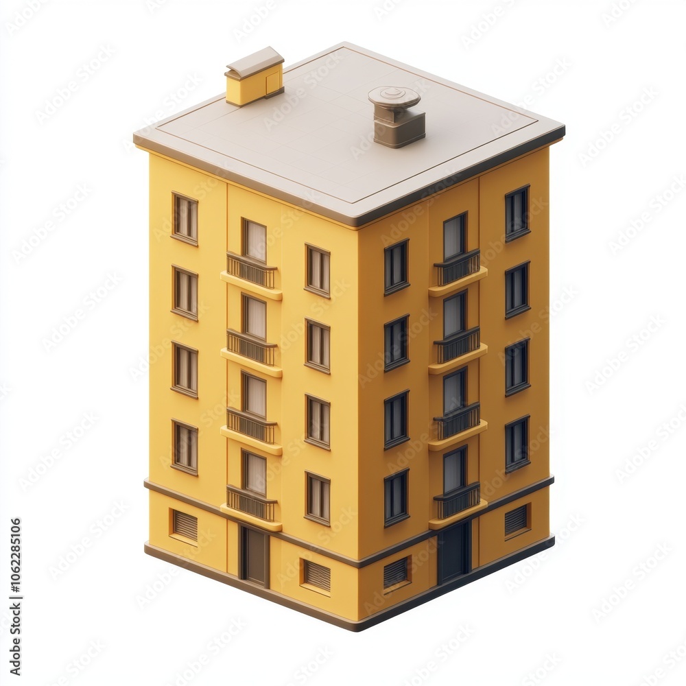 Vibrant Architectural Apartment Building Model Vibrant Architectural Apartment Building Model