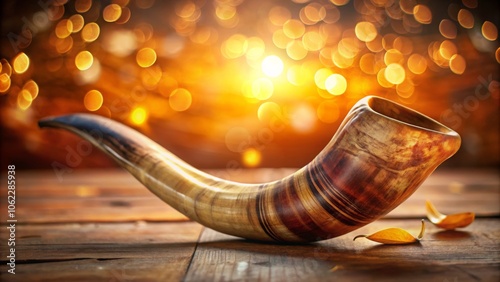 Artistic Shofar Horn for Rosh Hashanah Celebration