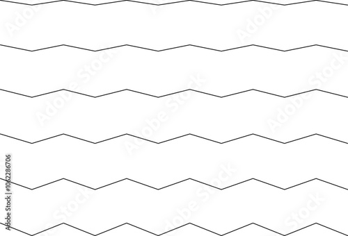 Set of seamless wavy - curvy and zigzag - criss cross horizontal lines. Vector Graphic design elements