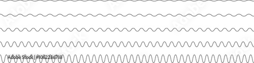 Set of seamless wavy - curvy and zigzag - criss cross horizontal lines. Vector Graphic design elements