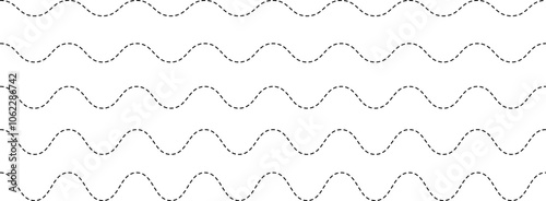Set of seamless wavy - curvy and zigzag - criss cross horizontal lines. Vector Graphic design elements