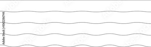 Set of seamless wavy - curvy and zigzag - criss cross horizontal lines. Vector Graphic design elements