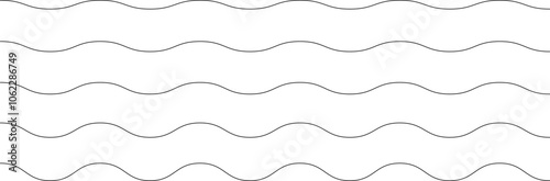 Set of seamless wavy - curvy and zigzag - criss cross horizontal lines. Vector Graphic design elements