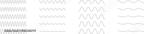 Set of seamless wavy - curvy and zigzag - criss cross horizontal lines. Vector Graphic design elements