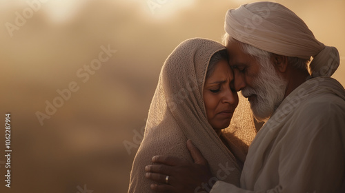 Support and Love in Difficult Times Between Indian Couple photo