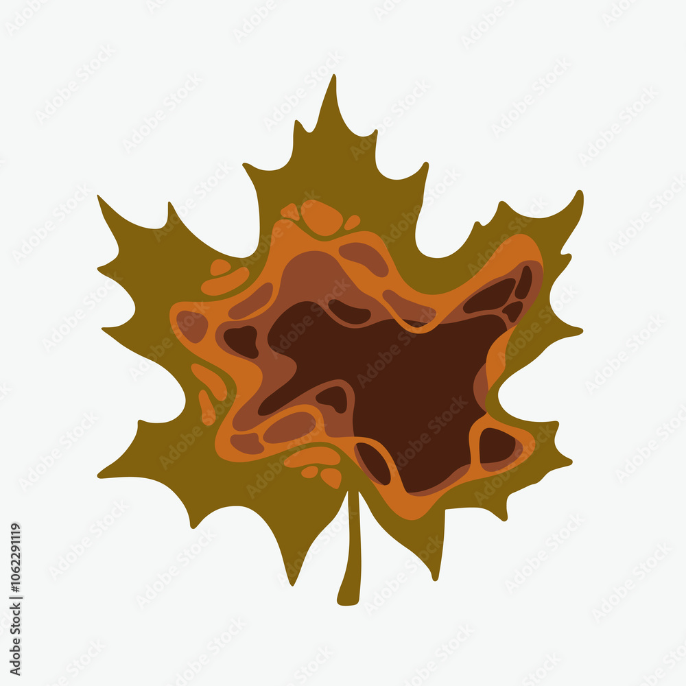 Canada symbol 3D layered paper cut style. Abstract maple leaf vector illustration. Leaf silhouette Shadow box eps 10 file. Vector layout light box template. Canada day concept