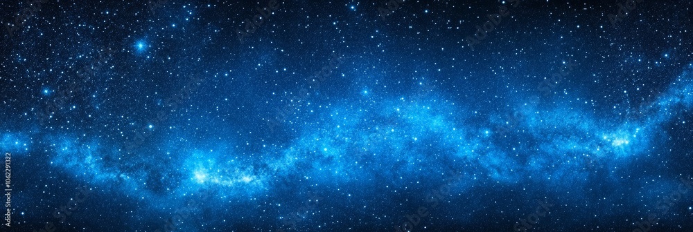 Obraz premium Abstract Dark Blue Background: Bokeh Lights, Stars; Galaxy Palette Recommended 