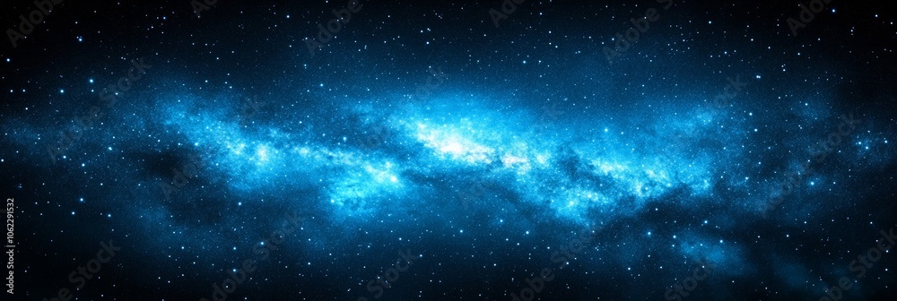 Fototapeta premium Abstract Dark Blue Background: Bokeh Lights, Stars; Galaxy Palette Recommended 