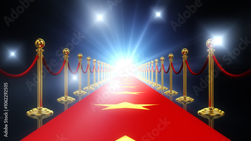Red Carpet Events Background with Glamour and Lights