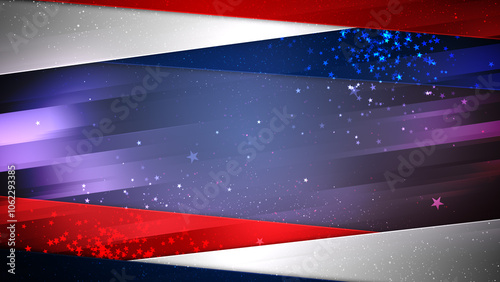 US Patriotic Background with Red Blue White Stripes and Stars