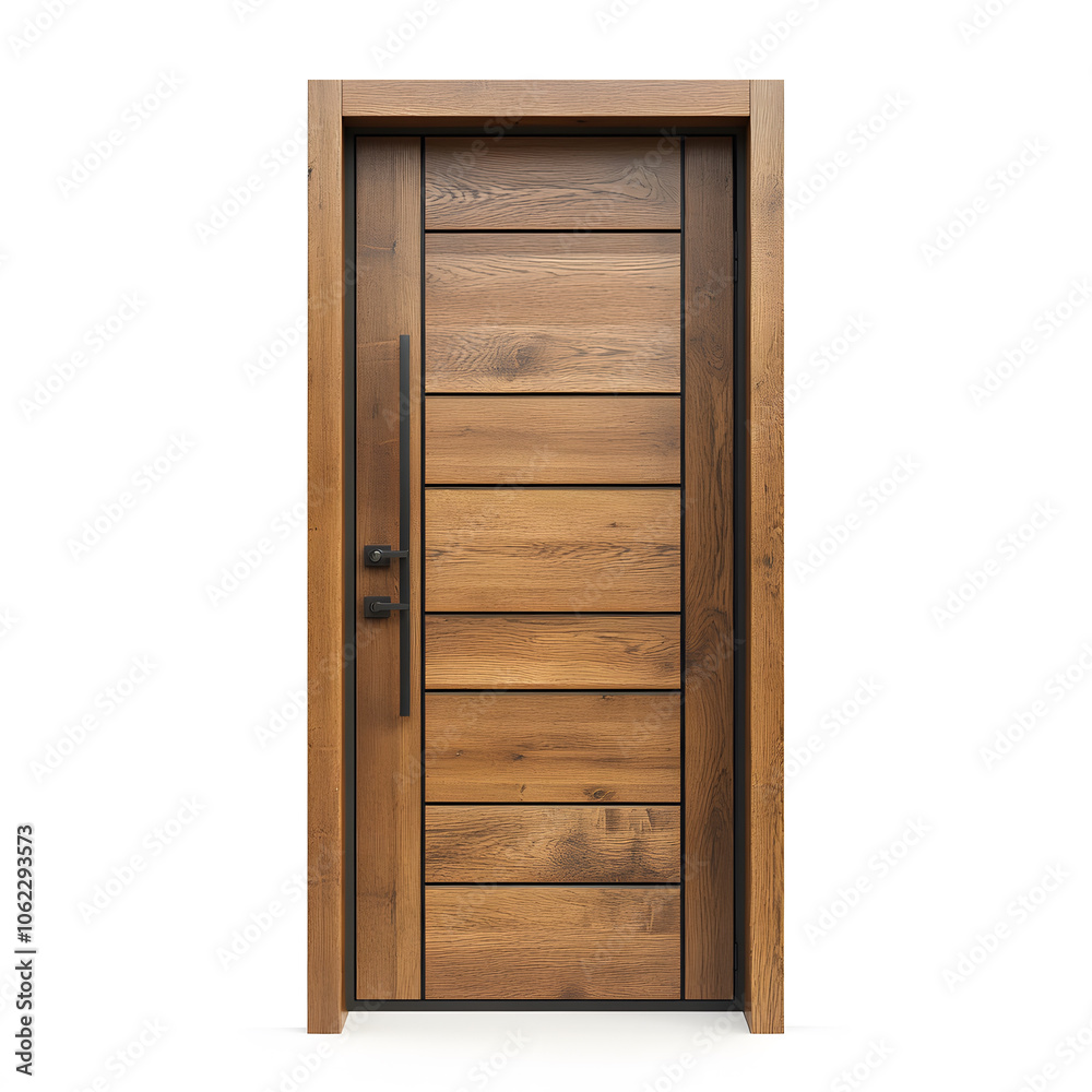 Elegant Wooden Door with Ground Level Base Isolated on Transparent Background Elegant Wooden Door with Ground Level Base Isolated on Transparent Background