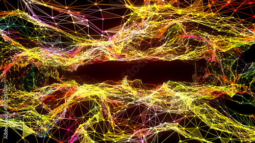 Colorful Network Data Plexus Background