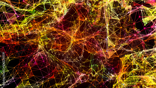 Colorful Network Data Plexus Background