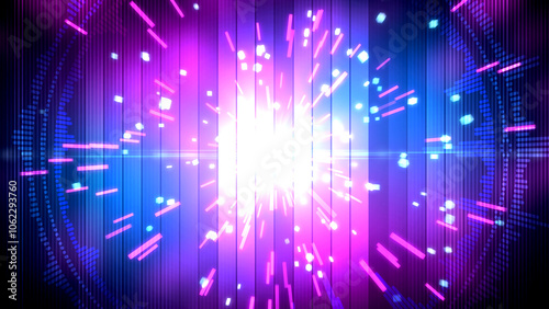 Party Background With Strobe Lights and Audio Spectrum and Streaks