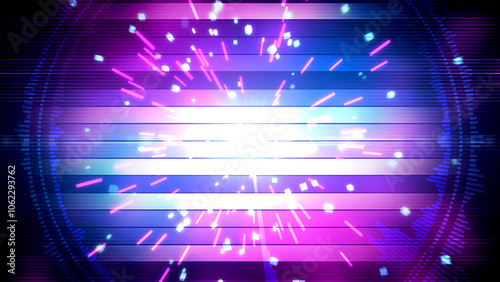 Party Background With Strobe Lights and Audio Spectrum and Streaks