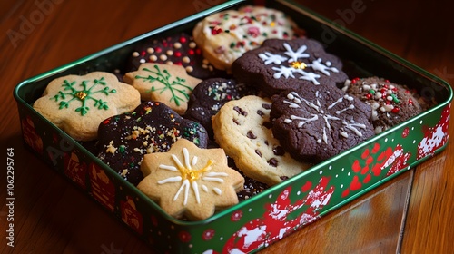 Wallpaper Mural Christmas cookies in a festive tin Torontodigital.ca
