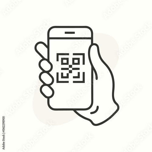 QR code smartphone scanner linear icon Vector (9)