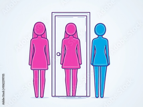 Gender Identity Concept Illustration with Doorway
 photo