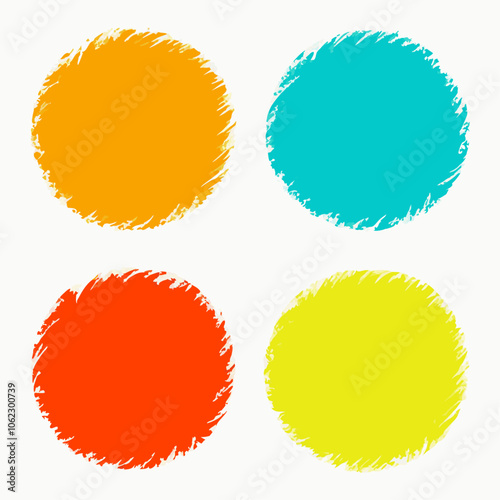 Set of circle brush stoke backgrounds Vector illustration (10)