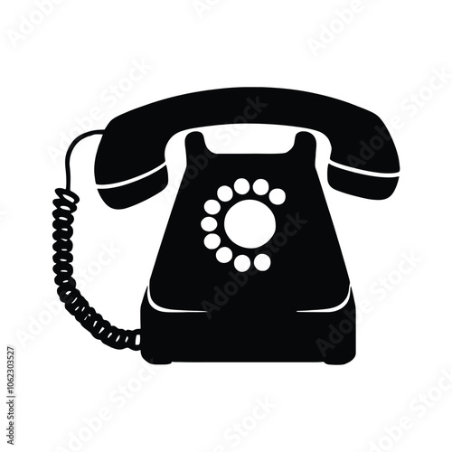 Telephone icon vector silhouette