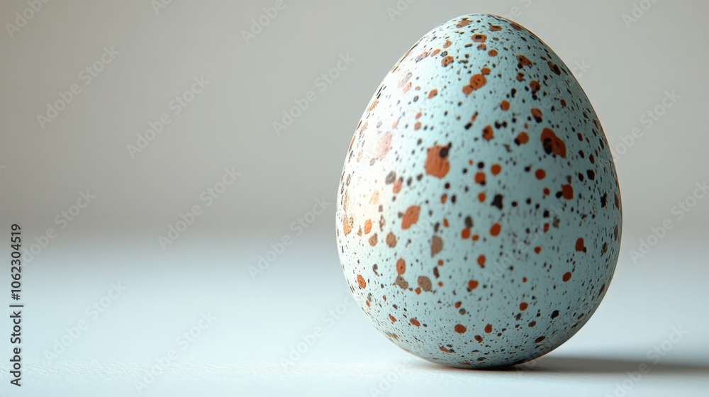 Speckled Egg on White Background: Perfect for Nature, Easter, or Culinary Themes Speckled Egg on White Background: Perfect for Nature, Easter, or Culinary Themes