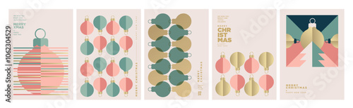 Set of illustrations on the theme of Christmas and New Year. Vector concepts for greeting card, party invitation card, website banner, social media banner, marketing material.
