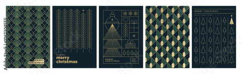 Set of illustrations on the theme of Christmas and New Year. Vector concepts for greeting card, party invitation card, website banner, social media banner, marketing material.