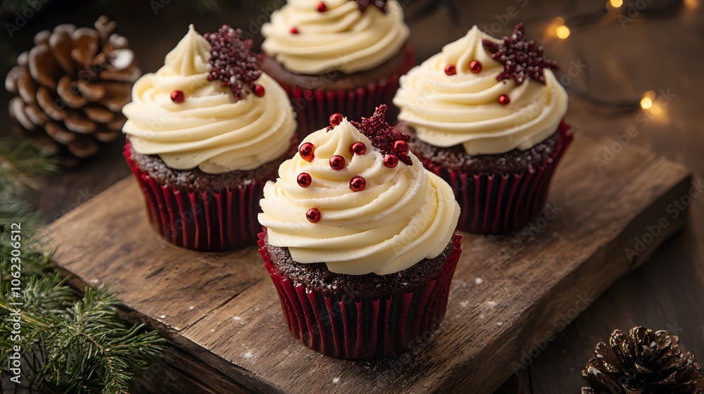 Christmas festive cupcakes with icing Christmas festive cupcakes with icing