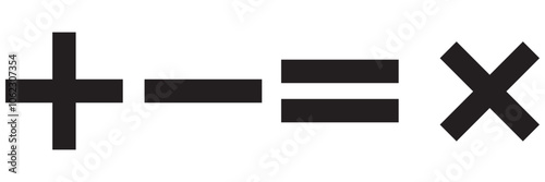 Math symbols for web. Simple addition, subtraction, multiplication, division symbol vector design.