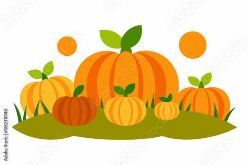 Pumpkin Patch Background Vector Art photo