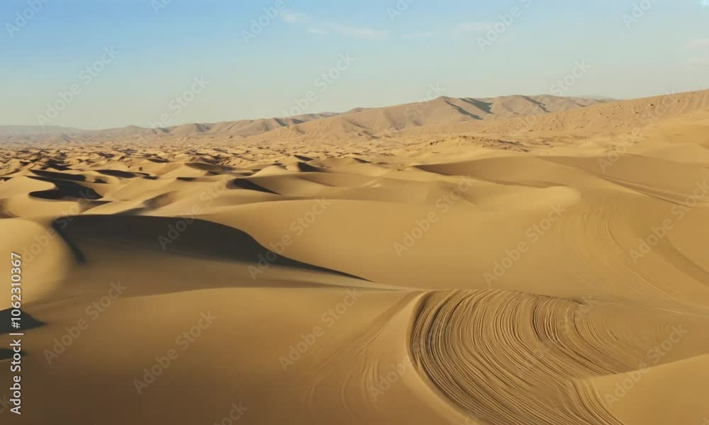 Aerial Drone View of Scenic Barren Desert Landscape in Hot Weather.
