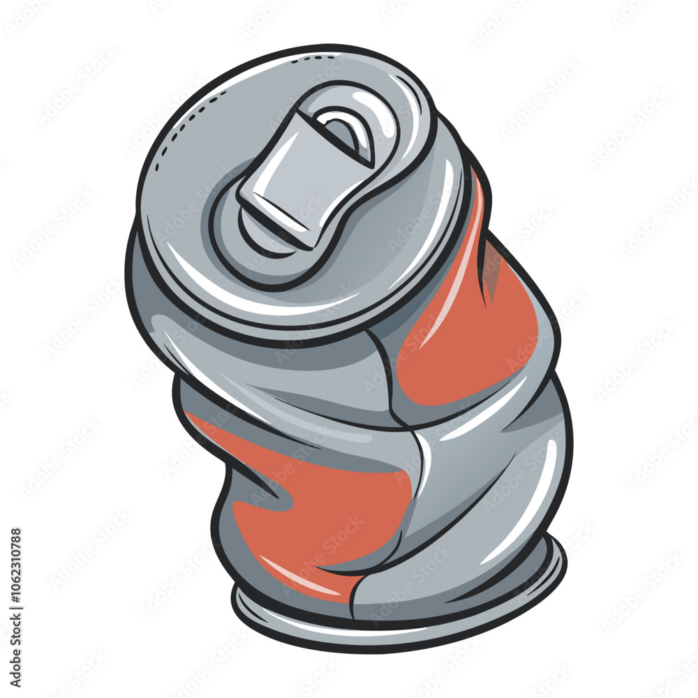 Vector Cartoon Crumpled Beer Can illustration Vector Cartoon Crumpled Beer Can illustration