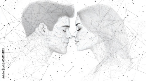 Digital Connection: Abstract Art of Two Faces in a Networked Universe