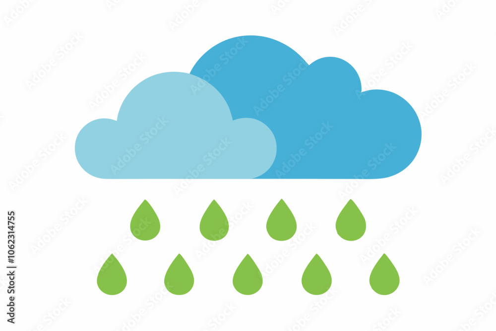 Spring Rain Cloud Illustration Vector Art Spring Rain Cloud Illustration Vector Art