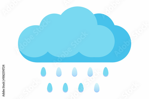 Spring Rain Cloud Illustration Vector Art