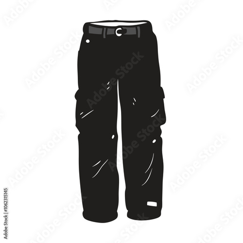 Vector Cartoon Light Brown Jogger Pants illustration