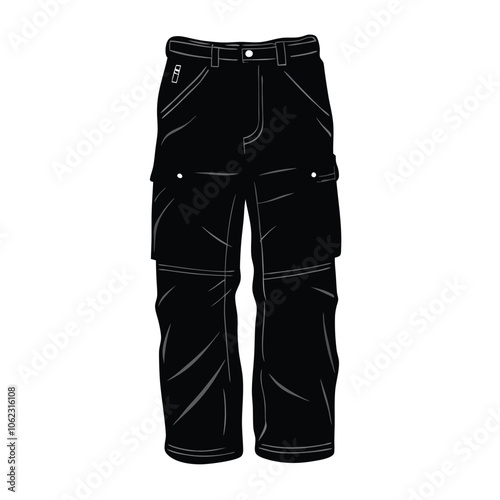 Vector Cartoon Light Brown Jogger Pants illustration