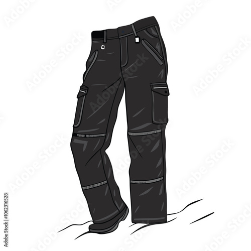 Vector Cartoon Light Brown Jogger Pants illustration