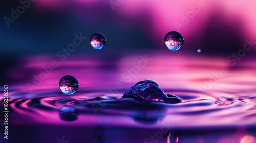 Water Droplet with Sunset Reflection