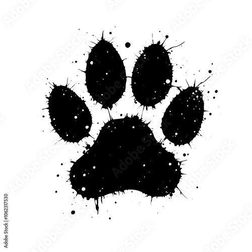 paw print splat ink