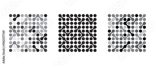 Metaball Connect Pattern. Connected liquid molecule. Morphing Blob Elements. Vector background illustration.