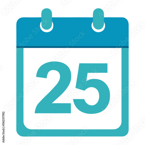 new calendar icon date 25 vector illustration 