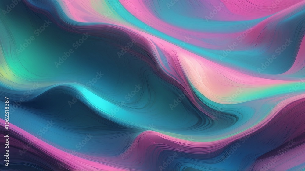 Abstract fluid gradient waves in teal, pink, and purple tones Abstract fluid gradient waves in teal, pink, and purple tones